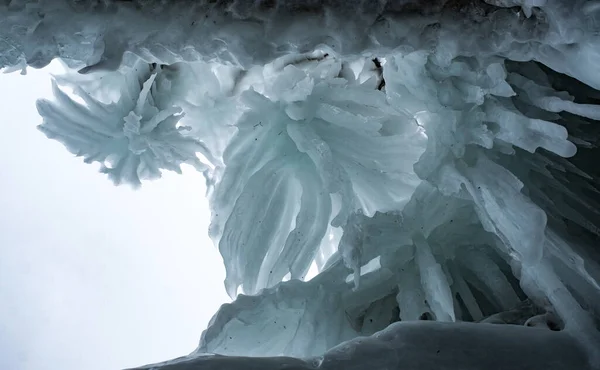 Winter Auf Dem Baikal Blaues Eis — Stockfoto