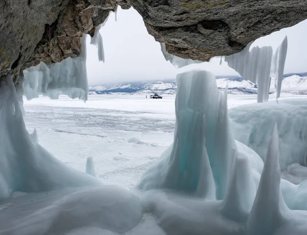 Χειμώνας Στο Baikal Blue Πάγο — Φωτογραφία Αρχείου
