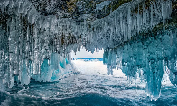 Gelo Transparente Baikal — Fotografia de Stock