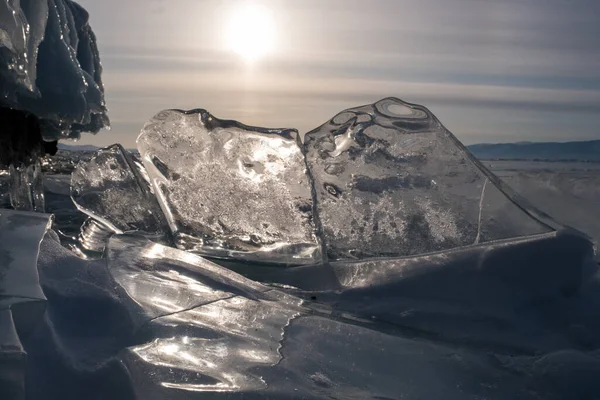 Transparentní Led Bajkalu — Stock fotografie