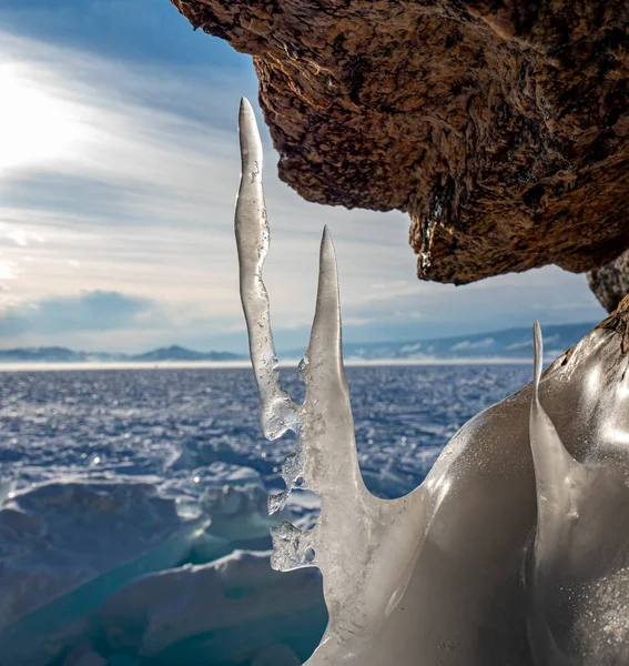 Inverno Lago Baikal — Fotografia de Stock