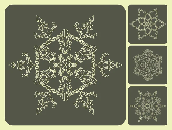 Set of pattern snowflakes. — Stock Vector