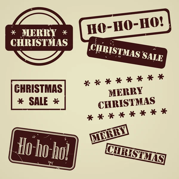 Set of vector stamps for Christmas holiday. — Stock Vector