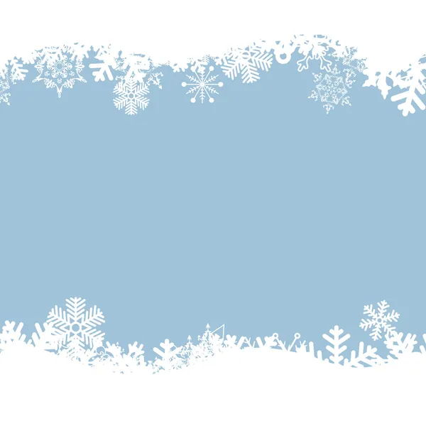 Vektorově modré pozadí se sněhové vločky. — Stockový vektor