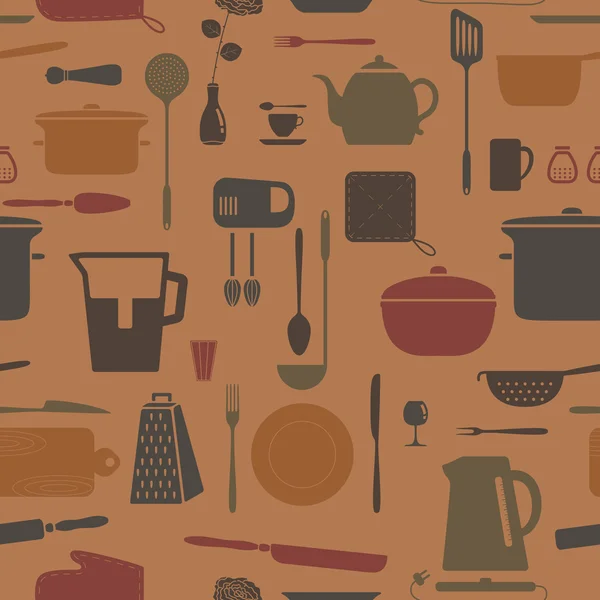 Set de silueta de cocina. — Vector de stock