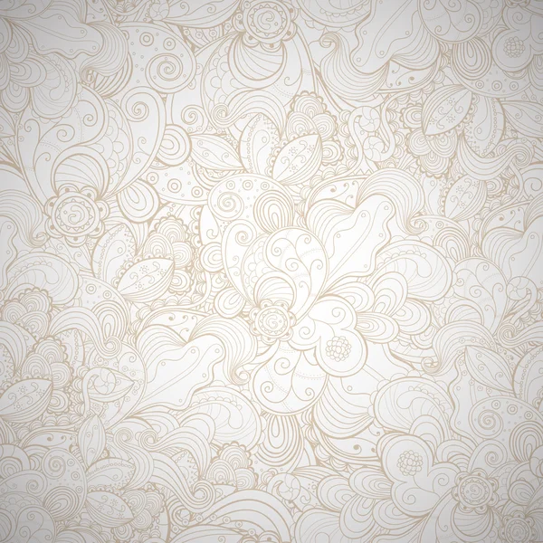Floral nahtlose beige abstrakte handgezeichnete Karte. — Stockvektor