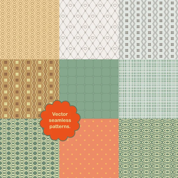 Set of seamless patterns. — Stock Vector