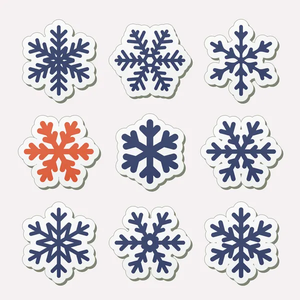 Copos de nieve simples . — Vector de stock