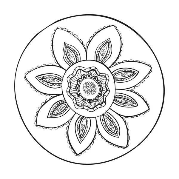 Floare trasă de mână . — Vector de stoc