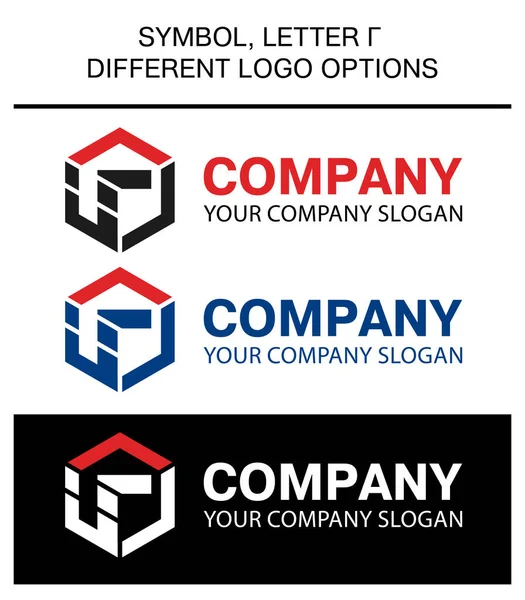 Diferentes Opciones Logotipo Impresión Símbolo Negro Gris Blanco Verde Rojo — Vector de stock