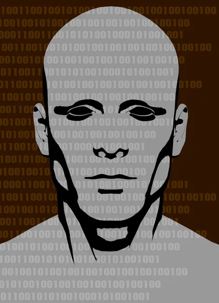 Binary man on brown background — Stock Photo, Image