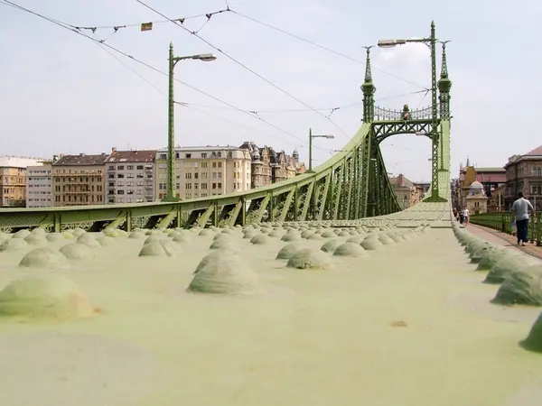 Iron Bridge over Danube, Budapest, Hungary — Stock Photo, Image