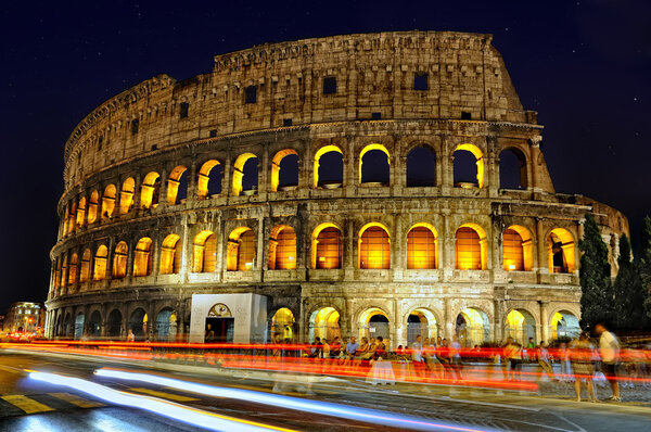 coliseum at night