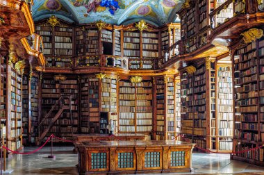 stiftsbibliothek st. florian - Kütüphane monastery st. florian, linz, Avusturya
