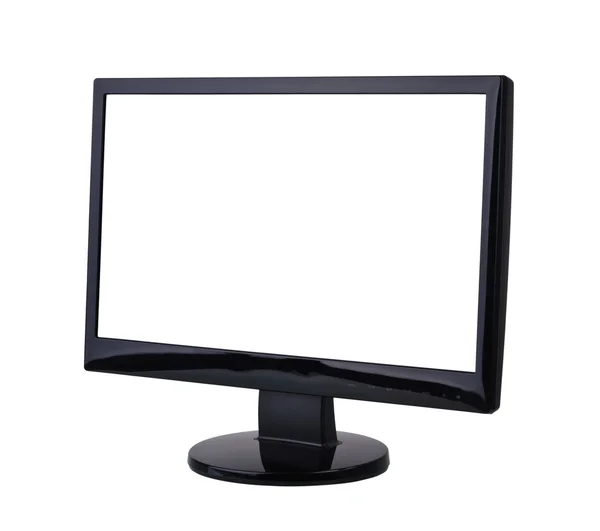 Monitor de computador com tela branca em branco . — Fotografia de Stock