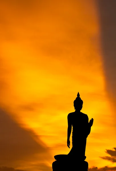 Silhouette des Buddha — Stockfoto