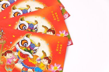 Çin stili zarfın üzerine beyaz