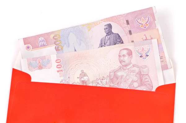 Chinese style envelope with money on white background — Stock Photo, Image