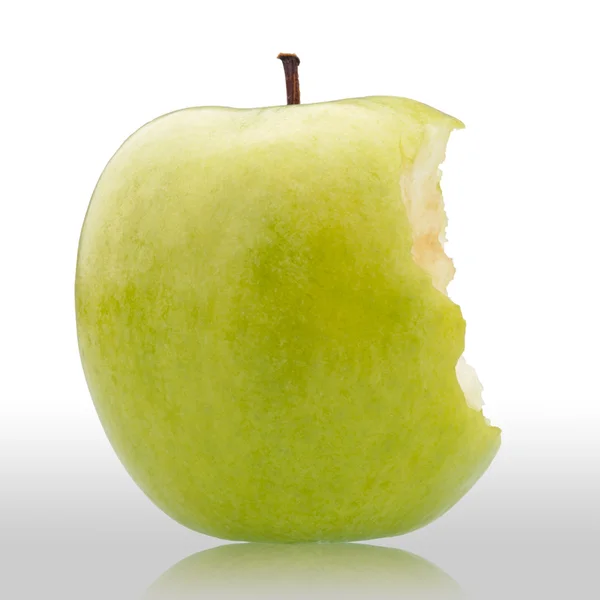 Bitten green apple — Stock Photo, Image