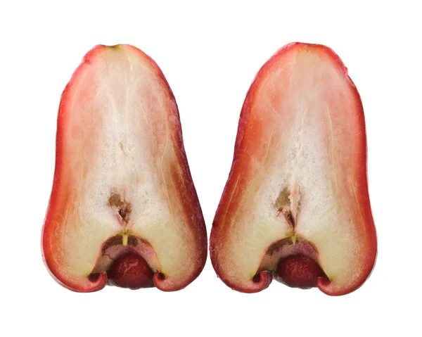 Red rose apple cut in half — Stock Photo, Image