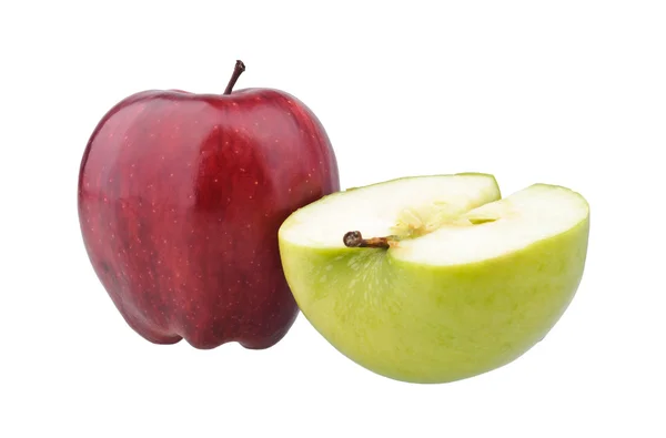 One red and a half of green apples — Stock Photo, Image