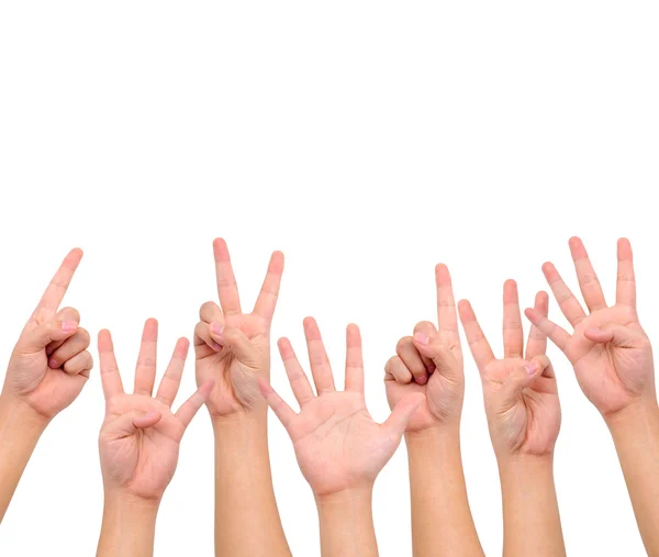 Compilation of counting hand signs — Stock Photo, Image