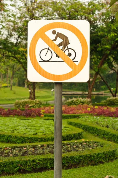 No bike riding sign — Stock Photo, Image