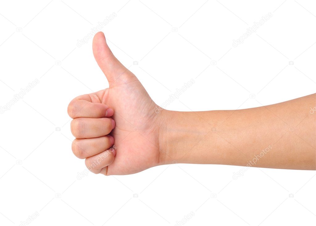 Thumb up hand sign