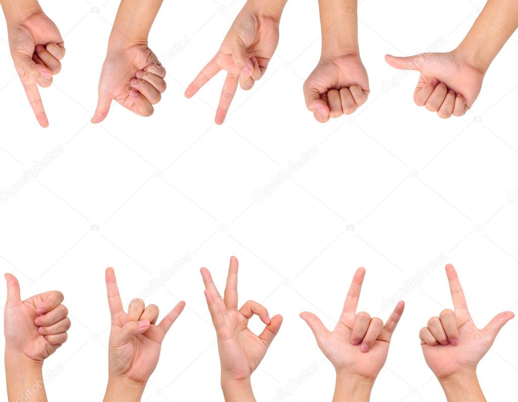 Compilation of hand signs Stock Photo by ©Teerapun 17144501