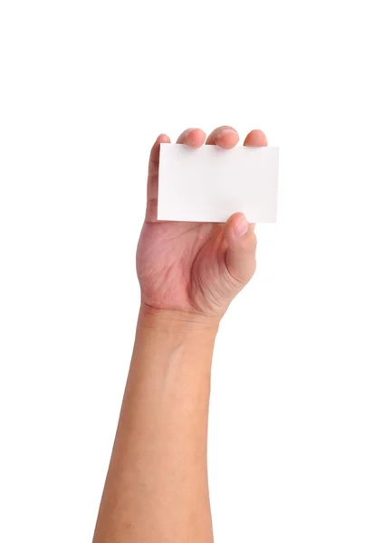 Mão e um cartão — Fotografia de Stock