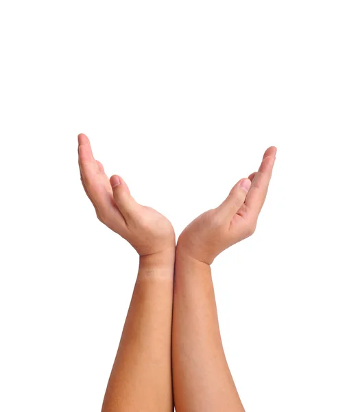 Two human hand create a gesture — Stock Photo, Image