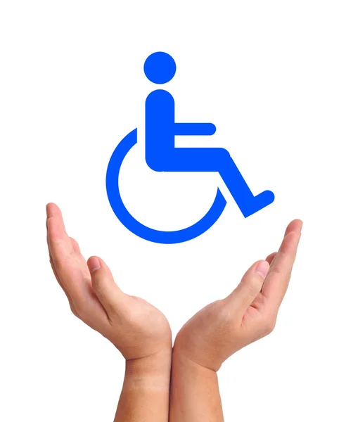 Conceptual image, care for handicapped person. — Stock Photo, Image