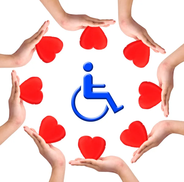 Conceptual image, Love handicapped person. — Stock Photo, Image