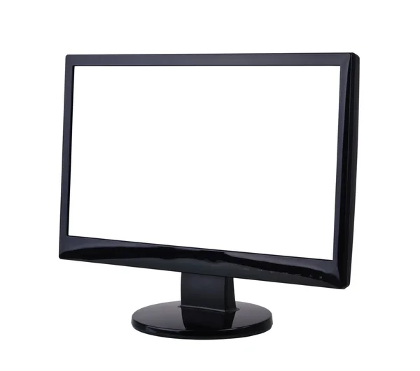 Комп'ютерний монітор з порожнім білим екраном . Ліцензійні Стокові Зображення