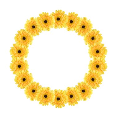Sarı papatya çember çerçeve
