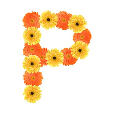 alfabe p çiçek tarafından oluşturulmuş