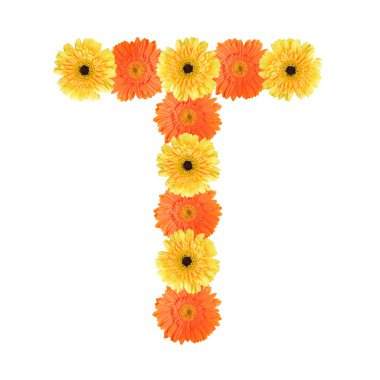 alfabe t çiçek tarafından oluşturulmuş