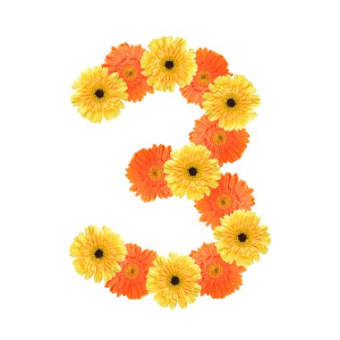 Sayı 3 çiçek tarafından oluşturulmuş