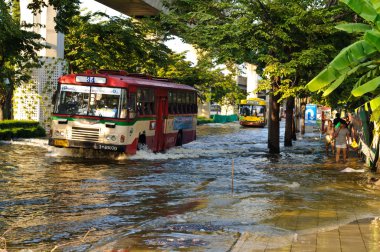 Bangkok, Tayland şiddetli sel
