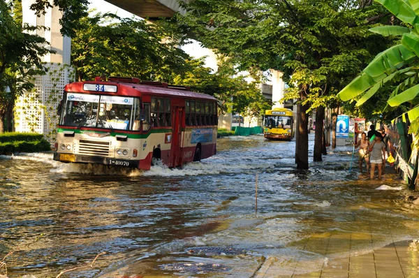 Severe flood in Bangkok, Thailand — Stock Photo, Image