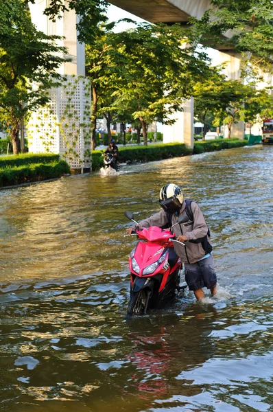 Inundação severa em Bangkok, Tailândia — Fotografia de Stock