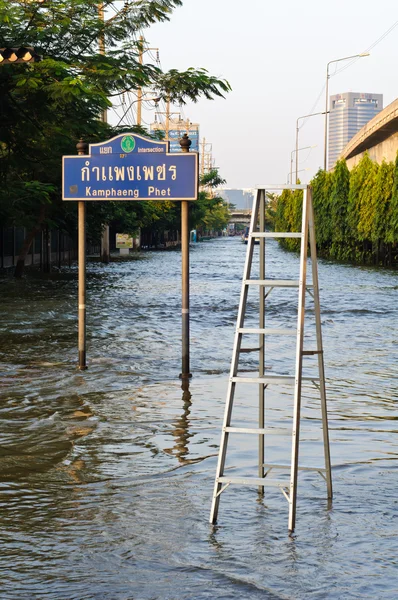 Silné povodně v Bangkoku, Thajsko — Stock fotografie