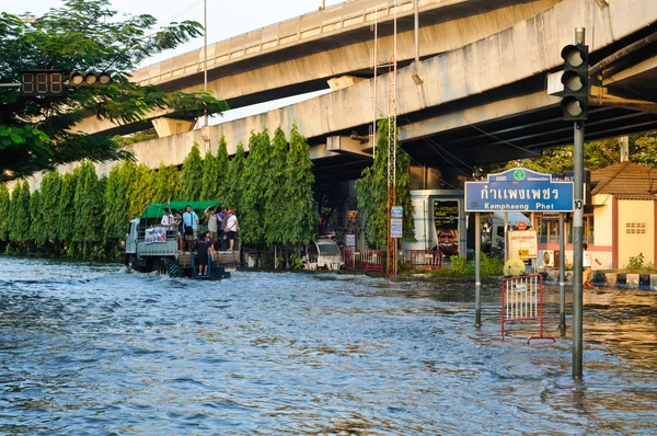 Silné povodně v Bangkoku, Thajsko — Stock fotografie