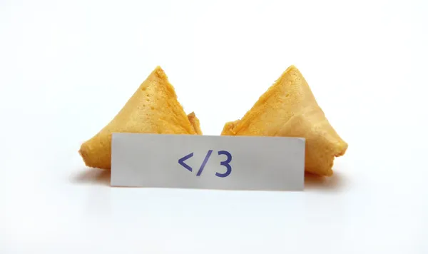Broken Hearted Lonely Fortune Cookie — Stock Photo, Image