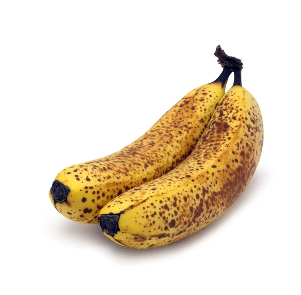 Bruna fläckar isolerade bananer — Stockfoto