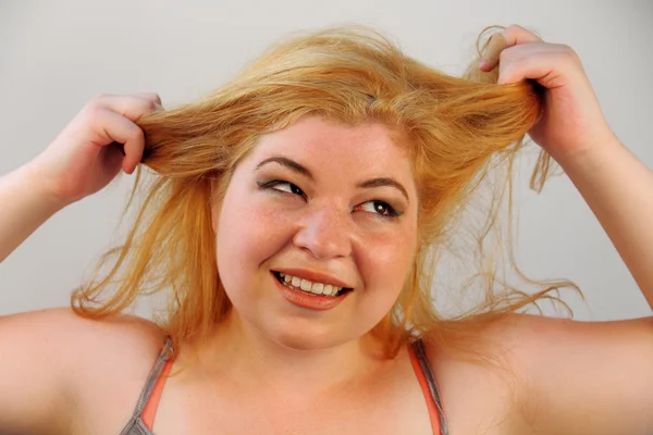 Overwhelmed Hair Pulling — Stock Photo, Image