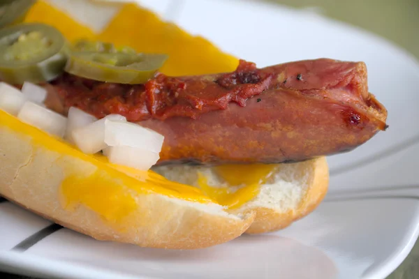 Hotdog gourmet alla griglia — Foto Stock