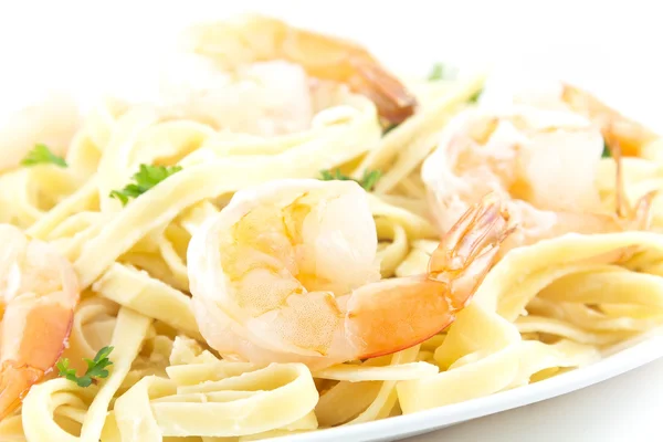 Shrimp Fettuccini Alfredo — Stock Photo, Image