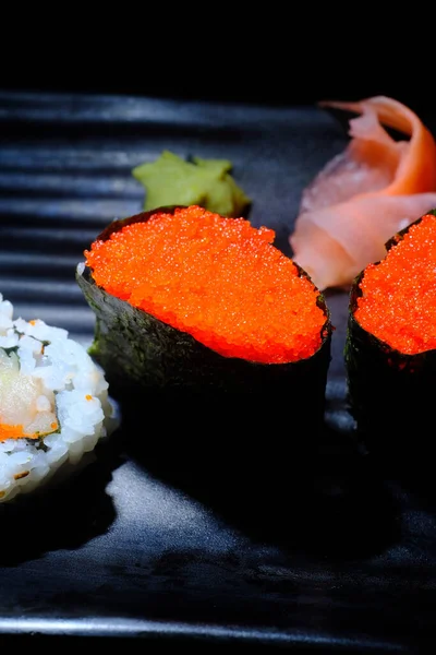 マクロクローズアップで日本料理店時子寿司 — ストック写真