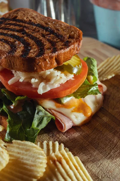 Toasted Reuben Ham Sandwich Cole Slaw Thousand Island Dressing — Stockfoto